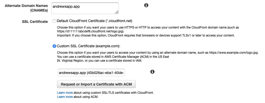 Custom domain settings